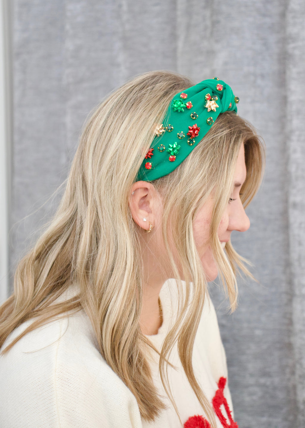 Gift Bow Knotted Headband - Green – Anchora Bella Boutique