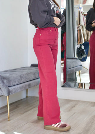 Fiona High Rise Denim - Beaujolais