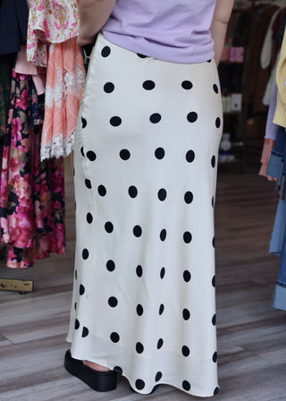 Dot Midi Skirt - Cream/Black