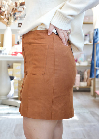 Quinn High Rise Skirt - Chocolate