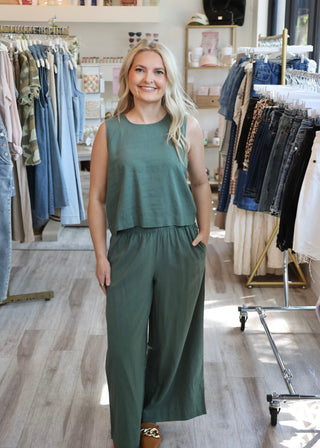 Scout Linen Pant - Everglade
