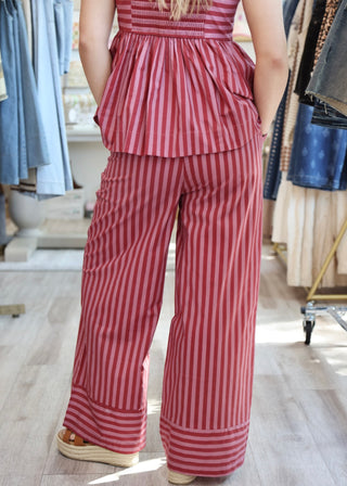 Stripe Set Pants - Rust