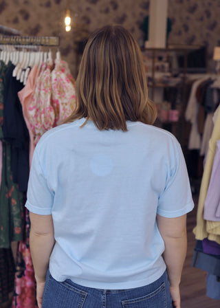 KC Script Crop Tee - Blue
