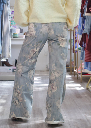 Micah Wide Leg Pant - Sea Glass Garden