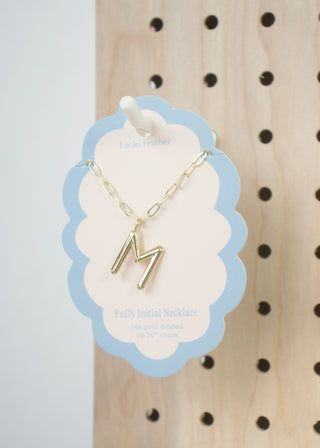 Puffy Letter Initial Necklace