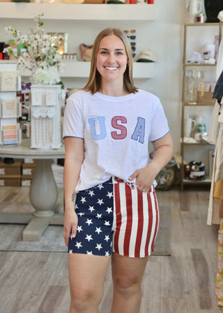 USA Relaxed Tee - White