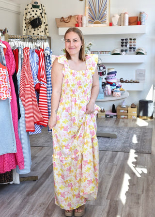 Sadie Tiered Dress - Pink Lemonade Blossom