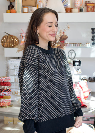 Mini Jacquard Sweater - Black