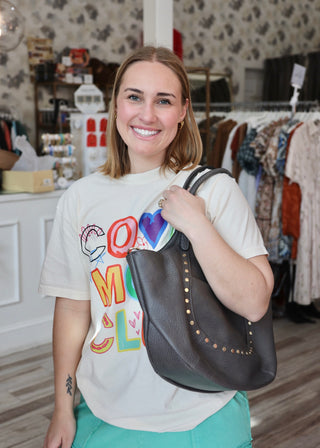 Kay Studded Hobo - Charcoal