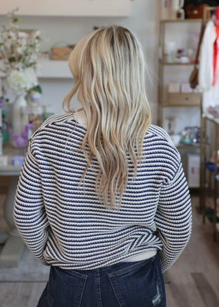 Bymikala V-Neck Cardigan - Blue