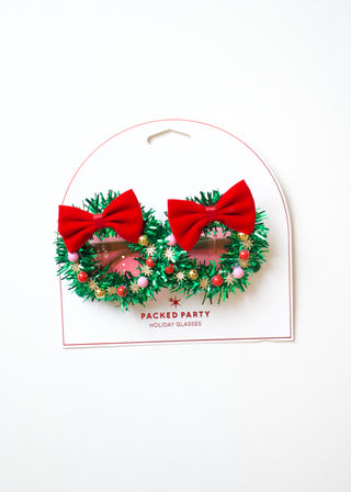 Fa La La Wreath Novelty Glasses
