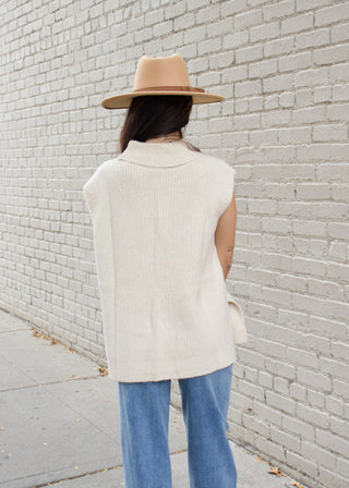 Brushed Sweater Vest - Ecru