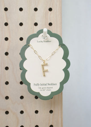 Puffy Letter Initial Necklace