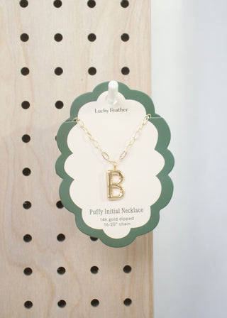 Puffy Letter Initial Necklace