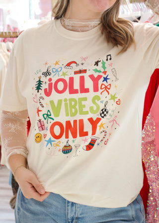 Jolly Vibes Only Graphic Tee - Ivory