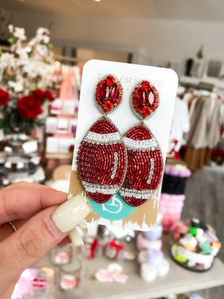 Beaded Red and White Footballs