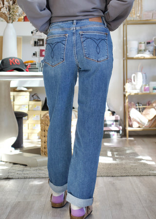 Judy Blue MR Boyfriend Classic Cuff Jeans