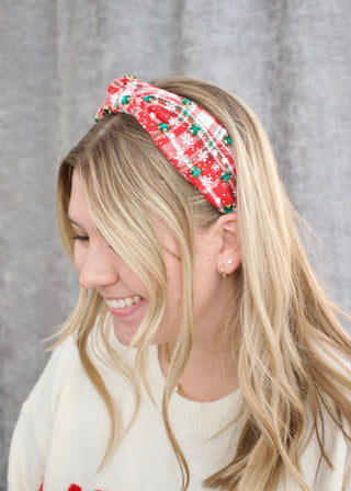 Christmas Plaid Knotted Headband