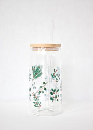 17oz Can Glass - Holly