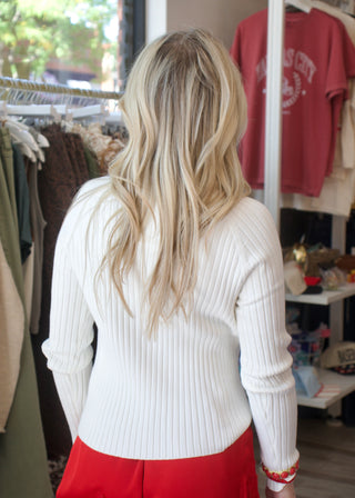 Evalina Mock Neck Sweater - Cold Foam