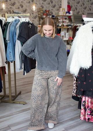 Marli Denim Leopard Pant - Desert Tan