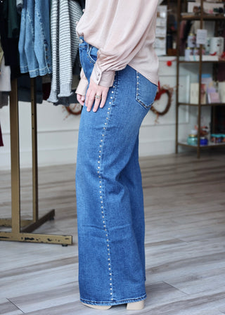 Micah Stud Denim - Slate Blue Acid