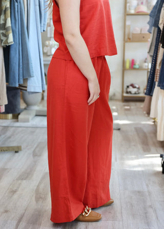 Scout Linen Pant - Chili Pepper
