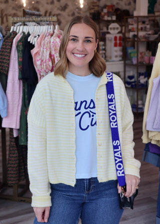 KC Script Crop Tee - Blue