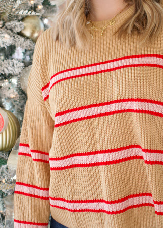 Stripe Relax Pullover - Mocha