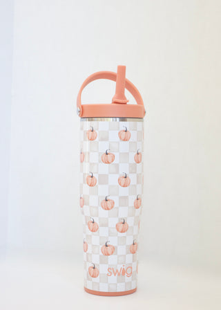 Fall 30oz Leakproof To-Go Tumbler - Pumpkin Check