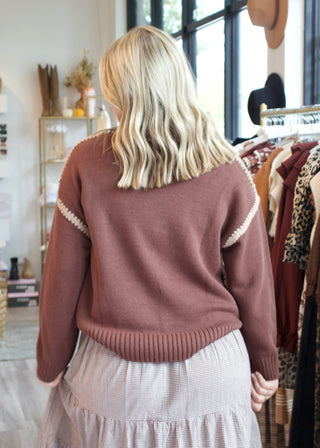 Stitch Seam Sweater - Chocolate