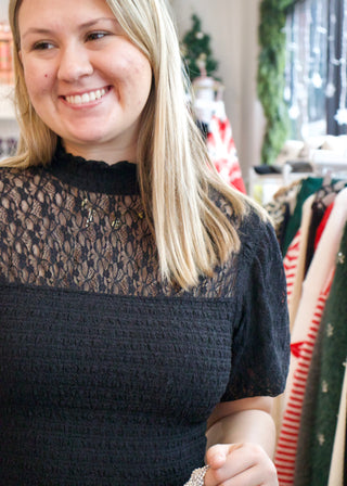 Glimpse Lace Top - Black