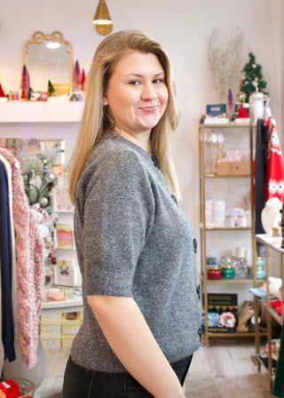 Half Sleeve Cardigan - Dark Grey