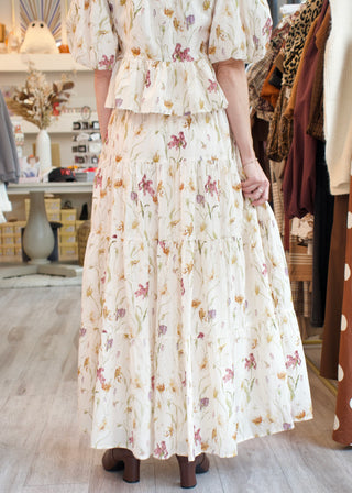 Floral Maxi Skirt - Ivory