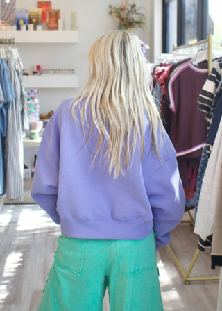 Striped Boo Crop Sweatshirt