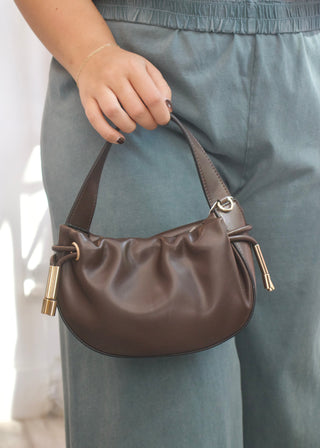 Thalia Ruched Bucket Bag - Espresso