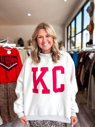 PRE-ORDER KC Reversible Mock Sweatshirt - Grey