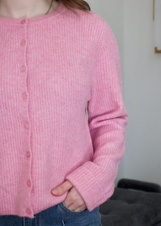 Medina Rib Cardigan - Pink Crush