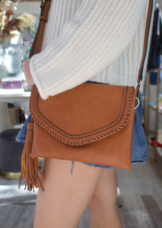 Sloane Flapover Crossbody - Brown