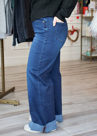 Fiona Wide Leg Denim - Dark Knight