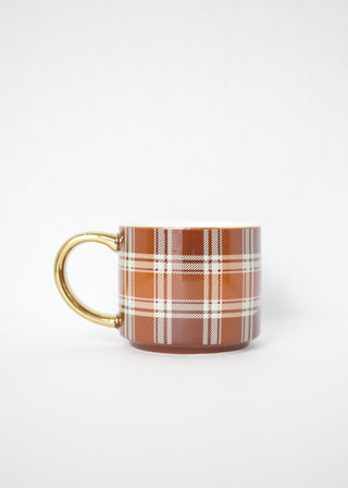Brown Plaid Coffee Mug