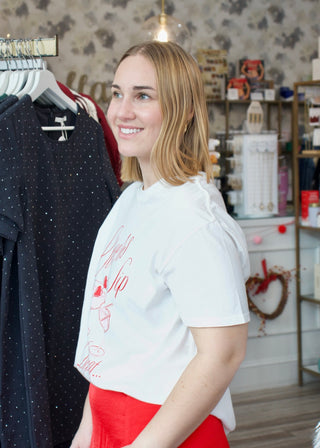 Cheers Boyfriend Tee - Sea Salt
