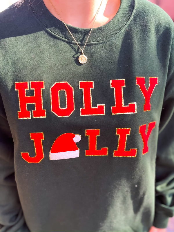 Holly Jolly Patch Sweatshirt - Forest