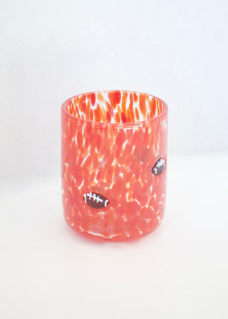 Fall 17oz Charm Glass - Red Football