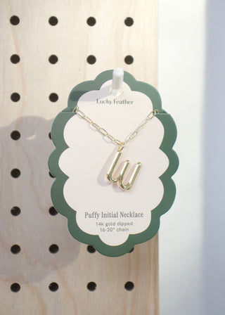 Puffy Letter Initial Necklace