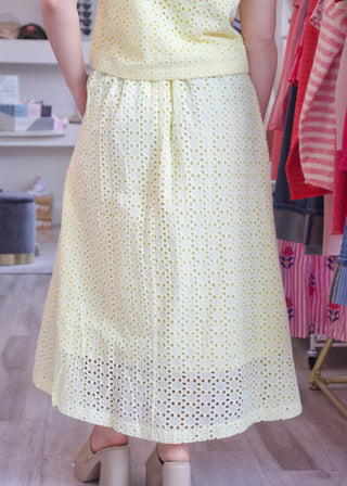 Eyelet Set Skirt - Lemon