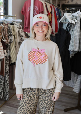 Gingham Pumpkin Sweatshirt