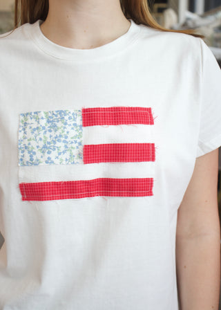 Flag Patchwork Top - White
