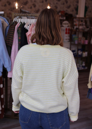 Mini Striped Piper Cardigan - Butter