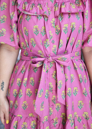 Floral Cluster Mini Dress - Orchid